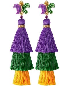 Trending Vintage Handmade <b>Long</b> Fringe Drop <b>Earrings</b> for Women with Custom Colors-Customizable Beaded Jewelry From India - Product Image 2