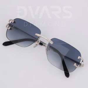 Gafas de Sol Personalizadas de Marca Dvars Diamond DS-06 con Diamantes Moissanite, Aleación, Protección UV400 y Anti-Reflejantes - Product Image 2