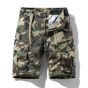 <b>Men's</b> Casual Cotton Cargo <b>Shorts</b> Plus Size Solid Pattern with <b>Camo</b> Printed Patches for Beach Jogging or Fashion OEM Service - Product Image 1