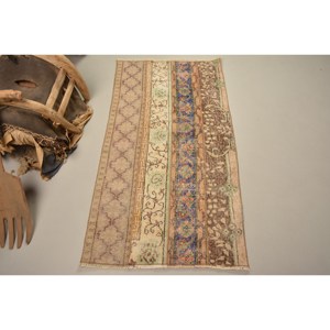 Vintage 24x45ft Style Bohème Grand Rectangle Tapis Brun Beige Turc Design Classique Patchwork Motif Laine Latex pour - Product Image 1
