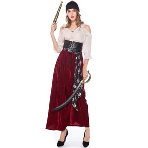 Haute qualité femmes Pirate capitaine marin Costume fête tenue gothique médiéval Halloween mascarade robe - Product Image 3