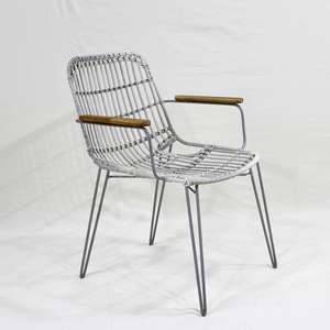 Comhome-Sillas de bistró de ratán Estilo Vintage con estructura de metal para uso en restaurante y cafetería - Product Image 3