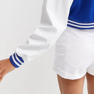 Veste de baseball universitaire pour femme de haute qualité, couleur personnalisable, logo, respirante, écologique, matelassée en nylon, laine/cuir - Product Image 5