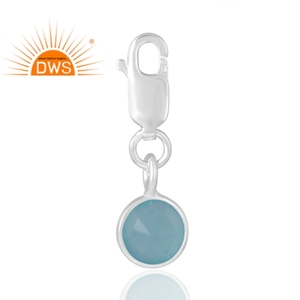 Best Selling 925 Sterling Silver Natural Aqua Chalcedony Gemstone Pendant Custom Jewelry For Women Gift For Her - Product Image 2
