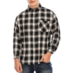 เสื้อเชิ้ตแขนยาวผู้ชาย ผ้าฟลีซหนานุ่ม พิมพ์ลายโลโก้ตามสั่ง สำหรับฤดูใบไม้ร่วง ระบายอากาศได้ดี ผ้าแฟลนเนล 100% คอตตอน แห้งเร็ว - Product Image 1