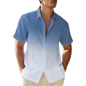 Men's Comfortable <b>Short</b> <b>Sleeve</b> <b>Button</b>-<b>Up</b> <b>Shirts</b> Personalized Casual Style with Customizable Logo Breathable for Autumn Season - Product Image 3