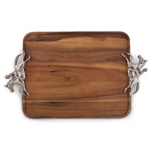 Plateau de service carré en aluminium avec poignées d'équitation en métal pour utilisation de salade de restaurant de mariage-Design moderne Taille personnalisable - Product Image 1