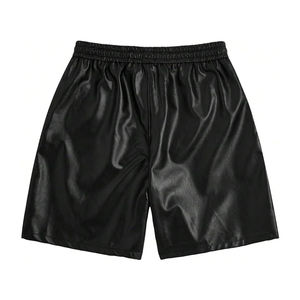Custom Logo OEM ODM Latest Fashion Design <b>Men</b> <b>Leather</b> <b>Shorts</b> Premium Quality Professional Product Street Wear <b>Leather</b> <b>Shorts</b> - Product Image 1