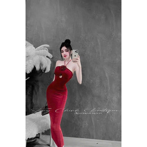 Prêt à Expédier Robe Midi Moulante à Ourlet Évasé en Spandex de Refroidissement pour les Robes de Soirée de Fête - Product Image 6