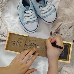 <span class=keywords><strong>Annonce</strong></span> de <span class=keywords><strong>grossesse</strong></span> pour grands-parents idées d'<span class=keywords><strong>annonce</strong></span> de bébé sonogramme cadre photo boîte à souvenirs en bois première fois cadeau en bois - Product Image 3