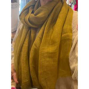 Écharpe longue et légère en lin pour femme, style mousse, 75x200cm, teinte unie - Product Image 2