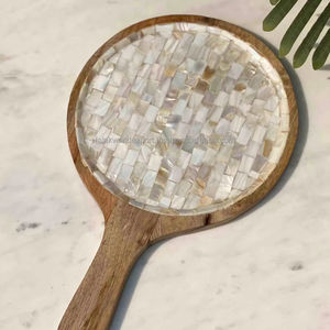 Tabla de Servir de Lujo Hecha a Mano de Alta Calidad con Diseño Rústico de Nácar y Madera, Tamaño Personalizado, 2 cm de Grosor, para el Hogar - Product Image 1