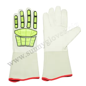 High Quality Chocolate Cowhide Mechanic Gloves with Fleece Lining Impact Safety Hand Protection for General Purpose Use