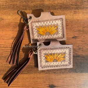 มาใหม่ล่าสุดดอกไม้จริงเครื่องมือหนังผู้ถือบัตร ATM สไตล์น่ารักขนาดเล็กแฟชั่นตะวันตกพู่กรณีบัตรพร้อมพวงกุญแจ - Product Image 2