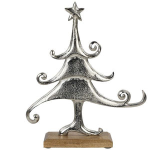 Greatest Quality Black Metal <b>Tree</b> Sculptures <b>Wooden</b> Base Modern Elegance <b>Christmas</b> Decorations for <b>Christmas</b> Decorations - Product Image 3