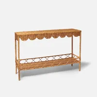 Table console moderne en rotin naturel festonné, meubles pour la maison, pour le salon, fabriqué au Vietnam