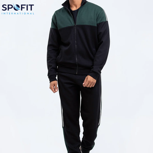 Conjunto Deportivo de 2 Piezas para Hombre, Estampado, para Gimnasio o Calle, con Mangas Largas, Franjas Laterales, Cierre con Cordón, 100% Algodón Felpa - Product Image 3