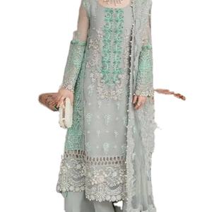 Robe en Organza indien brodé Salwar Kameez avec travail manuel lourd et séquence, dernière collection 2023 - Product Image 1