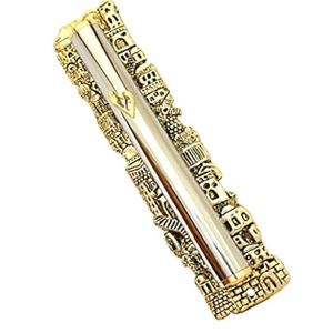 Conception de défilement en métal Mezouzah fait à la main en aluminium métal Mezouzah maison réchauffement cadeau porte défilement Mezouzah en métal au prix de gros - Product Image 4