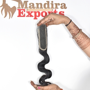 100% Natural 2*6 HD cierre encaje Bodywave sin procesar cutícula alineada templo indio Remy extensiones de cabello humano - Product Image 4