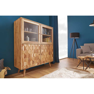 Vidrio nuevo Sólido Mango Muebles hechos a mano Mango Gabinete de almacenamiento de madera en estilo rústico indio Aparador de fábrica para uso en la cocina - Product Image 1