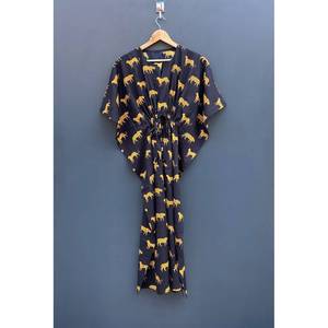 Kaftán de algodón con estampado floral indio, pareo de playa, traje de baño - Product Image 2