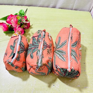 Écologique Résistant À L'eau Durable Matelassé Bloc Imprimer Grand Vintage Style Coton pour Cas Fermeture À Glissière pour les Femmes - Product Image 2