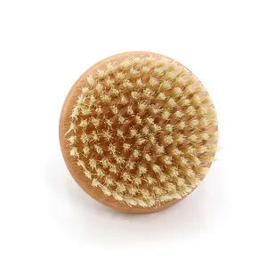 Cepillo de baño corporal de madera con logotipo personalizado al por mayor, cepillo anticelulítico, cerdas de jabalí, cepillo Exfoliante para cuerpo seco - Product Image 3