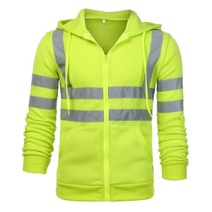 เสื้อแจ็คเก็ตสะท้อนแสงสีเหลืองสำหรับผู้ชาย พร้อมซิปและกระเป๋า เหมาะสำหรับงานอุตสาหกรรมและเพื่อความปลอดภัย - Product Image 2