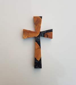 Cruz de pared de madera de mango y resina, Cruz religiosa decorativa única, regalo para iglesia, confirmación de inauguración de la casa, primera comunión - Product Image 6