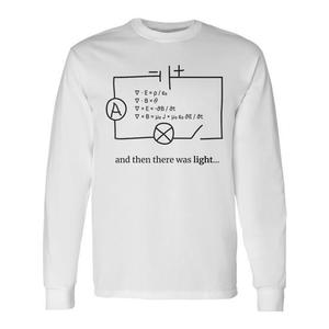 Camiseta de manga larga con ecuaciones de Maxwell para entusiastas de la física, unisex, de algodón, con cuello redondo, promocional - Product Image 1