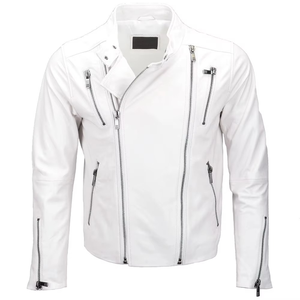 2025 Men's Leather Casual Jacket <b>Zip</b>-<b>Up</b> Winter Warm Windproof Sportswear Front Customizable Cotton Lined Washed Techniques - Product Image 1
