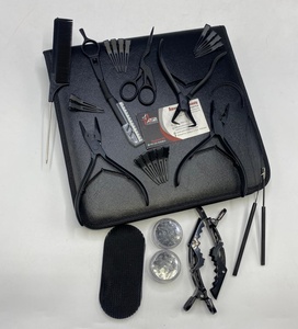 Kit d'outils de pinces d'extension de cheveux en acier inoxydable de qualité chirurgicale Pince à cheveux à boucle multifonctionnelle noire mate avec microbilles - Product Image 6
