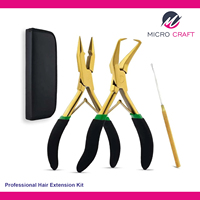 Ensemble de pinces professionnelles pour extensions de cheveux, acier de haute qualité, maintien solide, outils de fabrication de perruques personnalisables, fabricant Sialkot