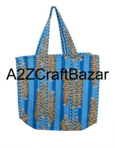 Sac fourre-tout à bandoulière longue en coton pur 100 % fait à la main pour femmes - Design bohème indien écologique de Jaipur - Product Image 1