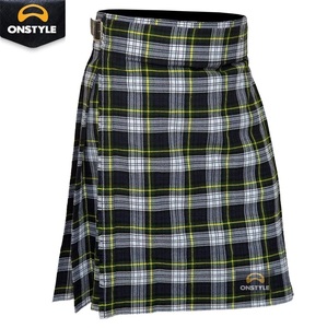Kilt traditionnel des Highlands, en acrylique solide, de haute qualité, tartan écossais pour hommes, vêtements de fête, couleur personnalisée - Product Image 2