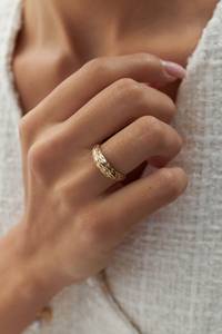 14k <b>Gold</b> Dainty Band <b>Ring</b> 14K <b>Gold</b> Memorial Jewelry Wedding Gift Birthday Gift Custom 14K Yellow <b>Gold</b> <b>Ring</b> <b>Vintage</b> <b>Gold</b> <b>Ring</b> - Product Image 6