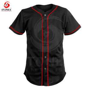 เสื้อเบสบอลผ้าเจอร์ซีย์แห้งเร็วใหม่ล่าสุดผ้าเจอร์ซีย์สั่งทำโลโก้ได้สำหรับผู้ชาย - Product Image 1