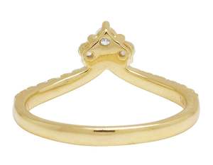 Anillo de Plata de Ley 925 chapado en oro con diamante de moissanita de corte redondo, joyería elegante y asequible para mujer - Product Image 5