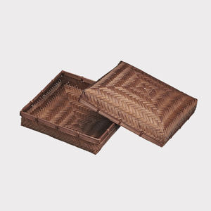 Vietnam usine écologique tissé bambou pliant panier coloré coton boîtes de rangement pour la maison Snack alimentaire cadeau plateau blanchisserie - Product Image 4