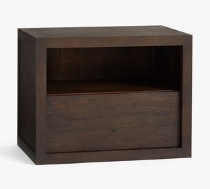 Table de chevet et armoire en bois de style moderne et transitoire, fabriquées à la main, avec 1 tiroir de rangement - Product Image 3