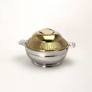 Vaisselle multi-usages isolée au design moderne avec finition martelée argentée de luxe Serveur de casseroles et de casseroles pour plats - Product Image 3