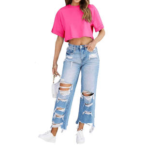 Último diseño mujeres Slim Fit básico en blanco Crop camisetas para la venta mujeres Crop Tops en todos los colores y tallas Crop Top - Product Image 1