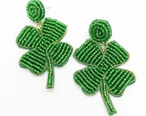 Shamrock-pendientes con cuentas, negro - Product Image 4