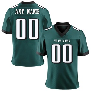 Numéro de nom imprimé personnalisé maillot de football américain personnalisé vert noir blanc uniforme de l'équipe pour enfants adultes Fans parfait - Product Image 1