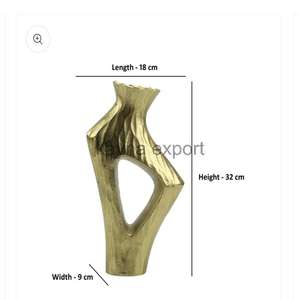 Indian Craftsman Creative Structure Metal <b>Vases</b> Handmade Metal Casting Aluminum Flower <b>Vase</b> Home decoration gold platted <b>Vase</b> - Product Image 6