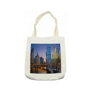 100 Uds marca promocional flores de moda personalizado en blanco reutilizable compras algodón con logotipo impreso personalizado bolsas de lona de algodón liso - Product Image 2