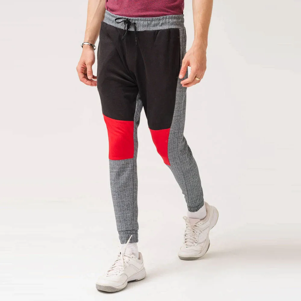 Custom Trending Casual Multi Color Men Sweat Pants Patchwork Waist Streetwear Skinny Fit Joggers