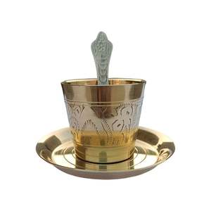 Handmade brass <b>tea</b> <b>cup</b> and <b>saucer</b> with fine traditional finishing and luxurious design suitable for premium gifting - Product Image 3