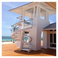 Nouveau design Mono Wood Stringer Escalier 8 pieds Escalier en colimaçon Ménage Individuel Conception d'escalier intérieur à faible coût